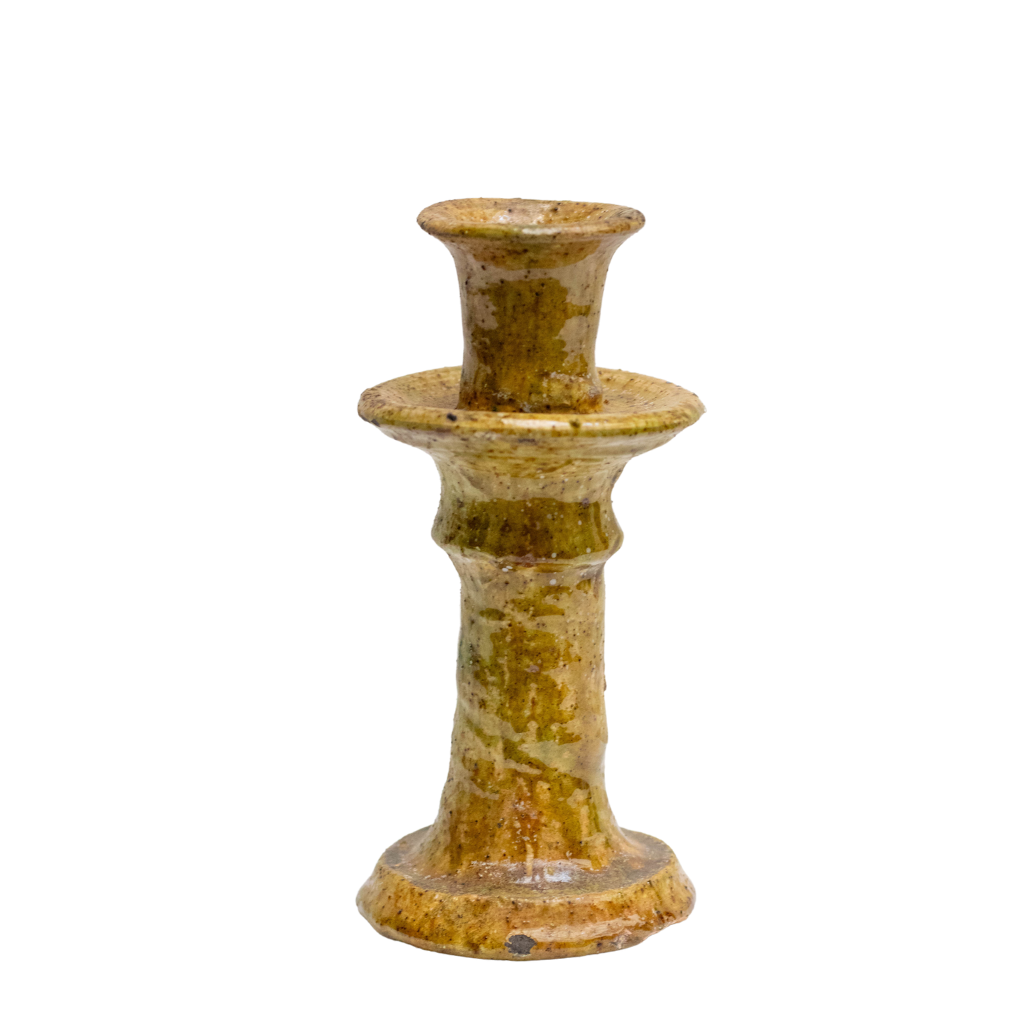 Moroccan Tamegroute Ochre Candlestick Holder