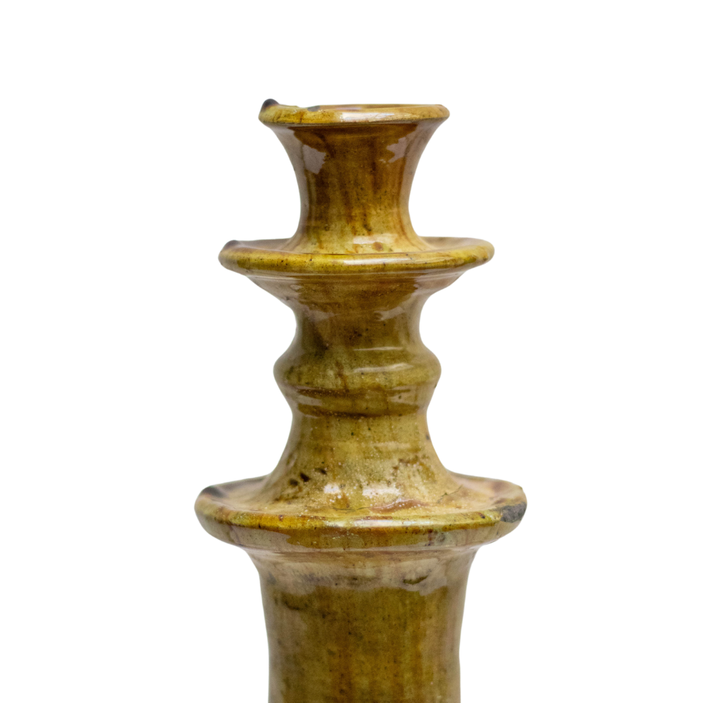 Moroccan Tamegroute Ochre Candlestick Holder