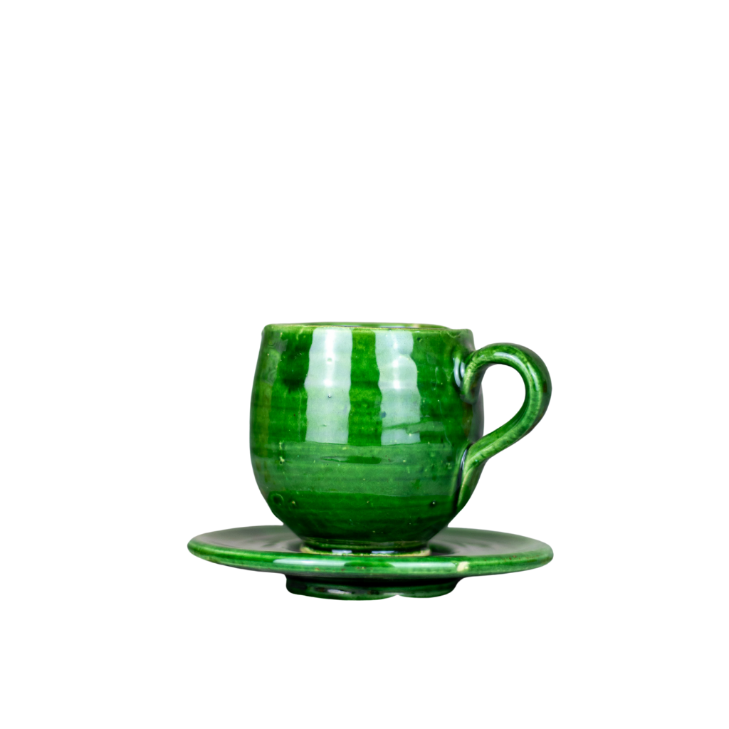 Tamegroute Pottery Coffee Saucer Cup Set