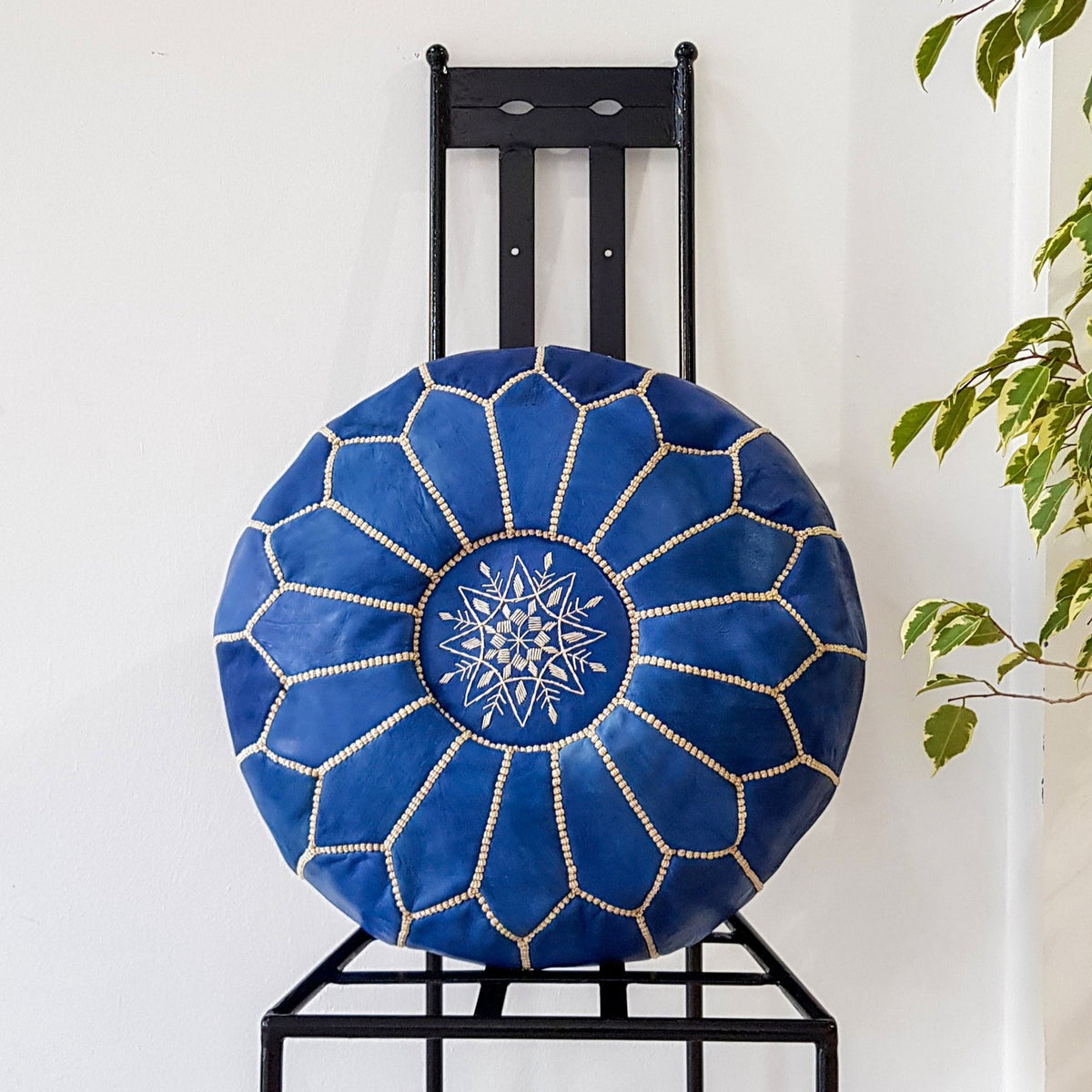 Handmade Moroccan Embroidered Pouf