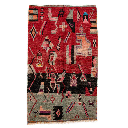 Toumliline Boujad Moroccan Rug, Hand-Knotted Wool