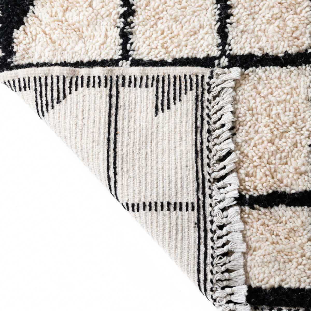 Taklit Beni Ourain Moroccan Rug, Hand-Knotted Wool