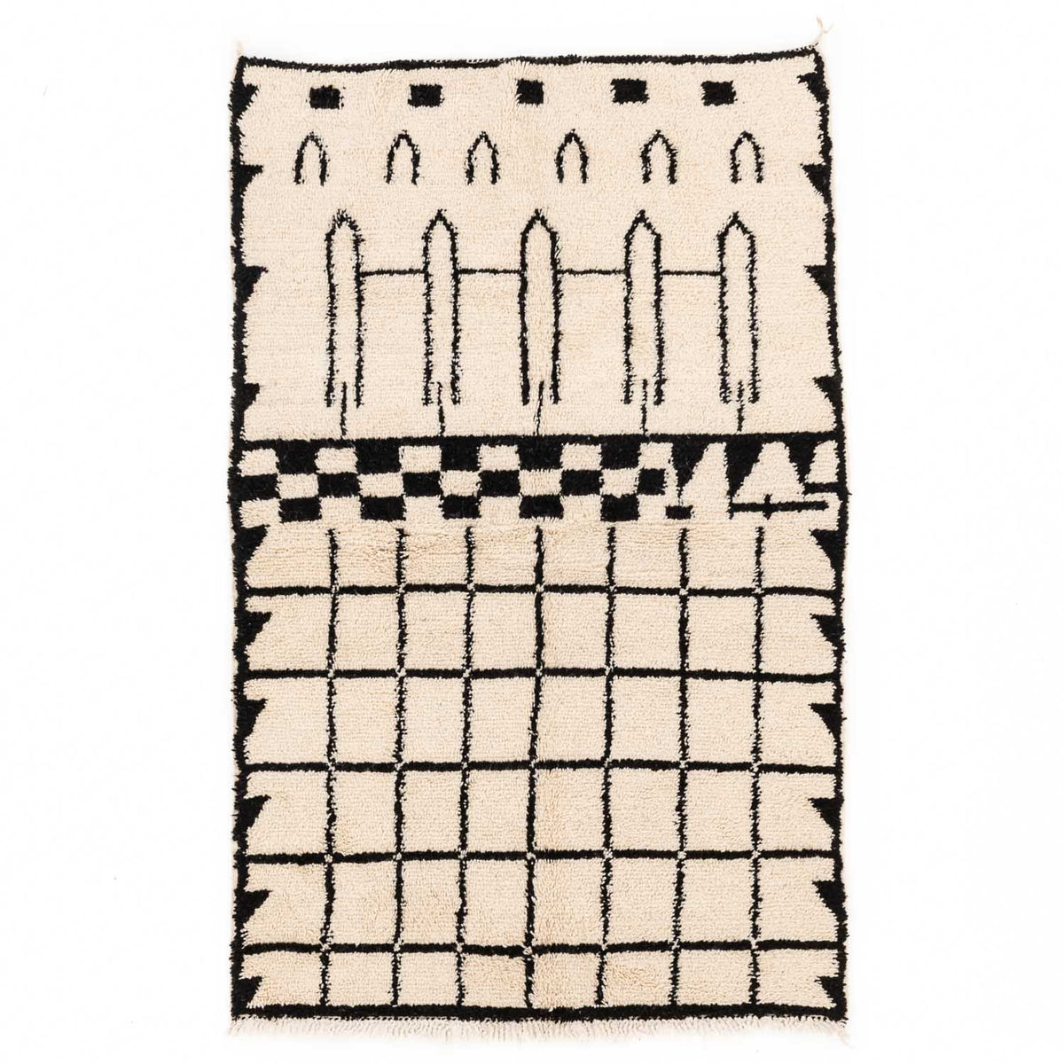 Taklit Beni Ourain Moroccan Rug, Hand-Knotted Wool