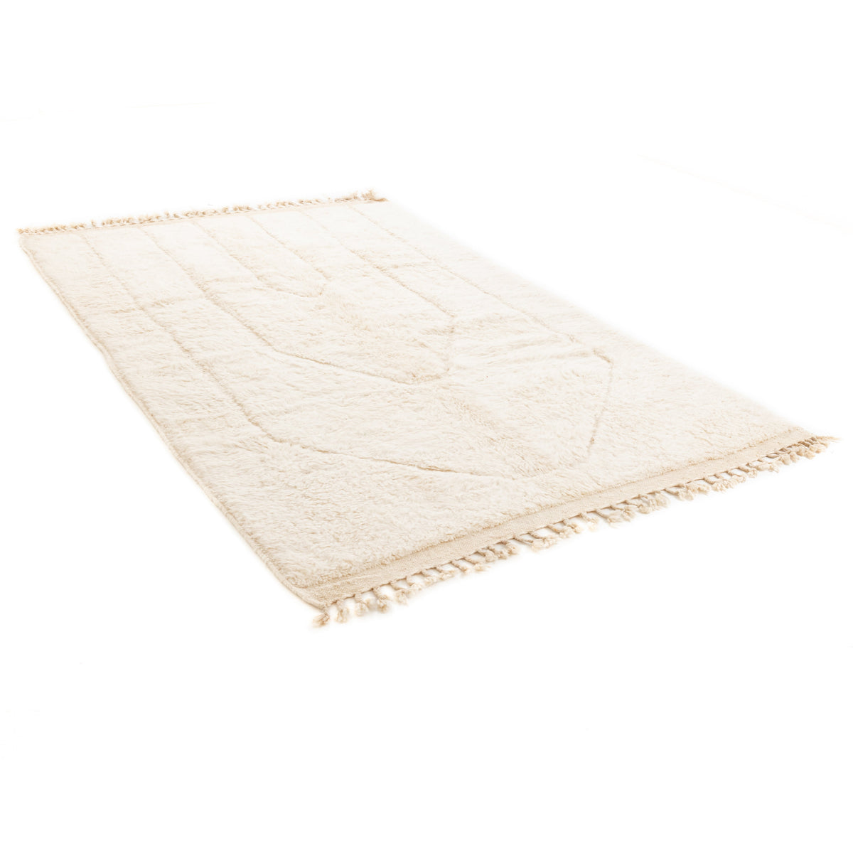 Amanar Beni Ourain Moroccan Rug, Hand-Knotted Wool