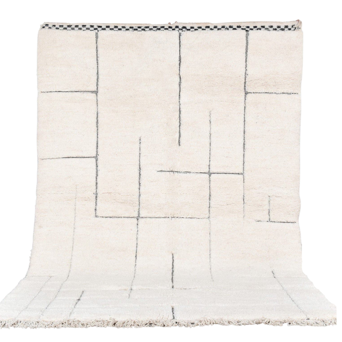 Aksil Beni Ourain Moroccan Rug, Hand-Knotted Wool