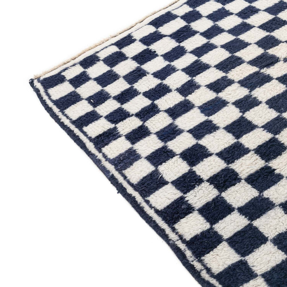Dama Checkered Beni Ourain Moroccan Rug, Hand-Knotted Wool