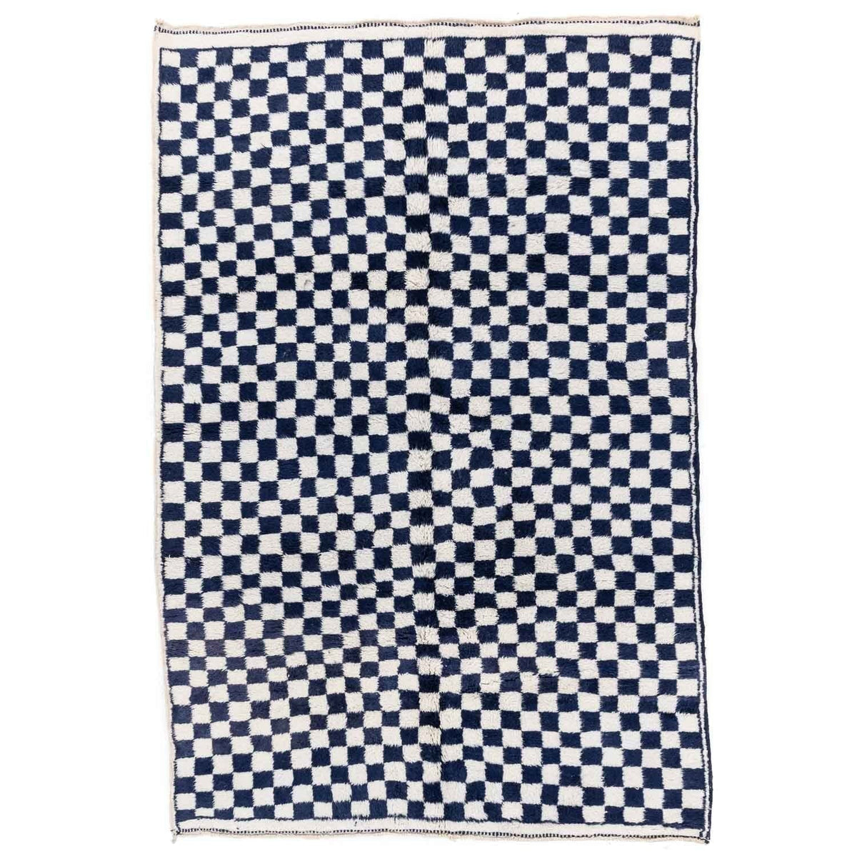 Dama Checkered Beni Ourain Moroccan Rug, Hand-Knotted Wool
