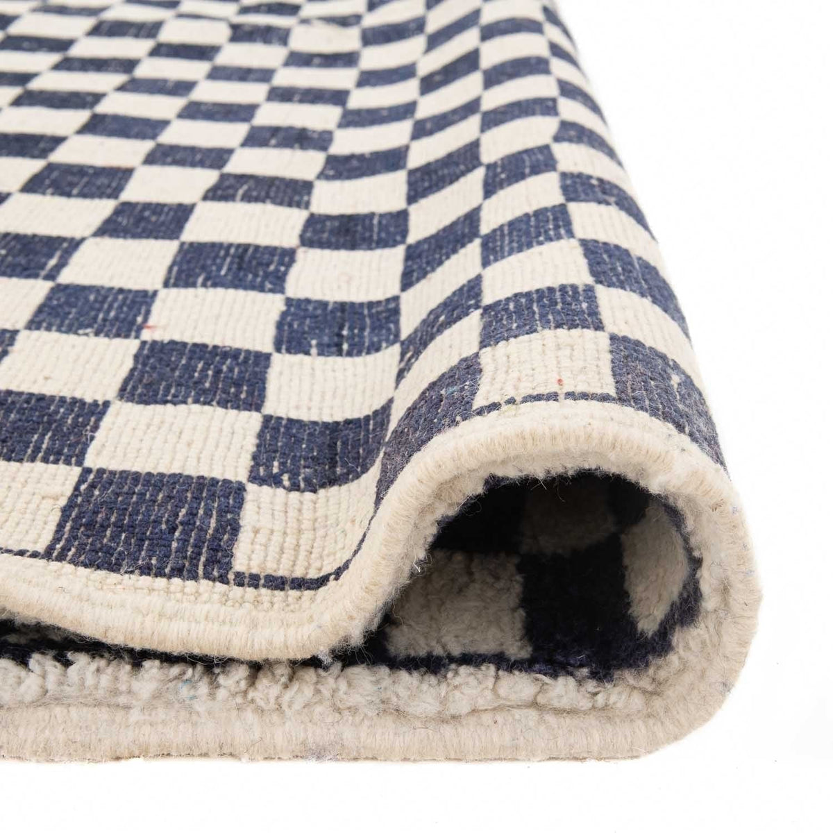 Dama Checkered Beni Ourain Moroccan Rug, Hand-Knotted Wool
