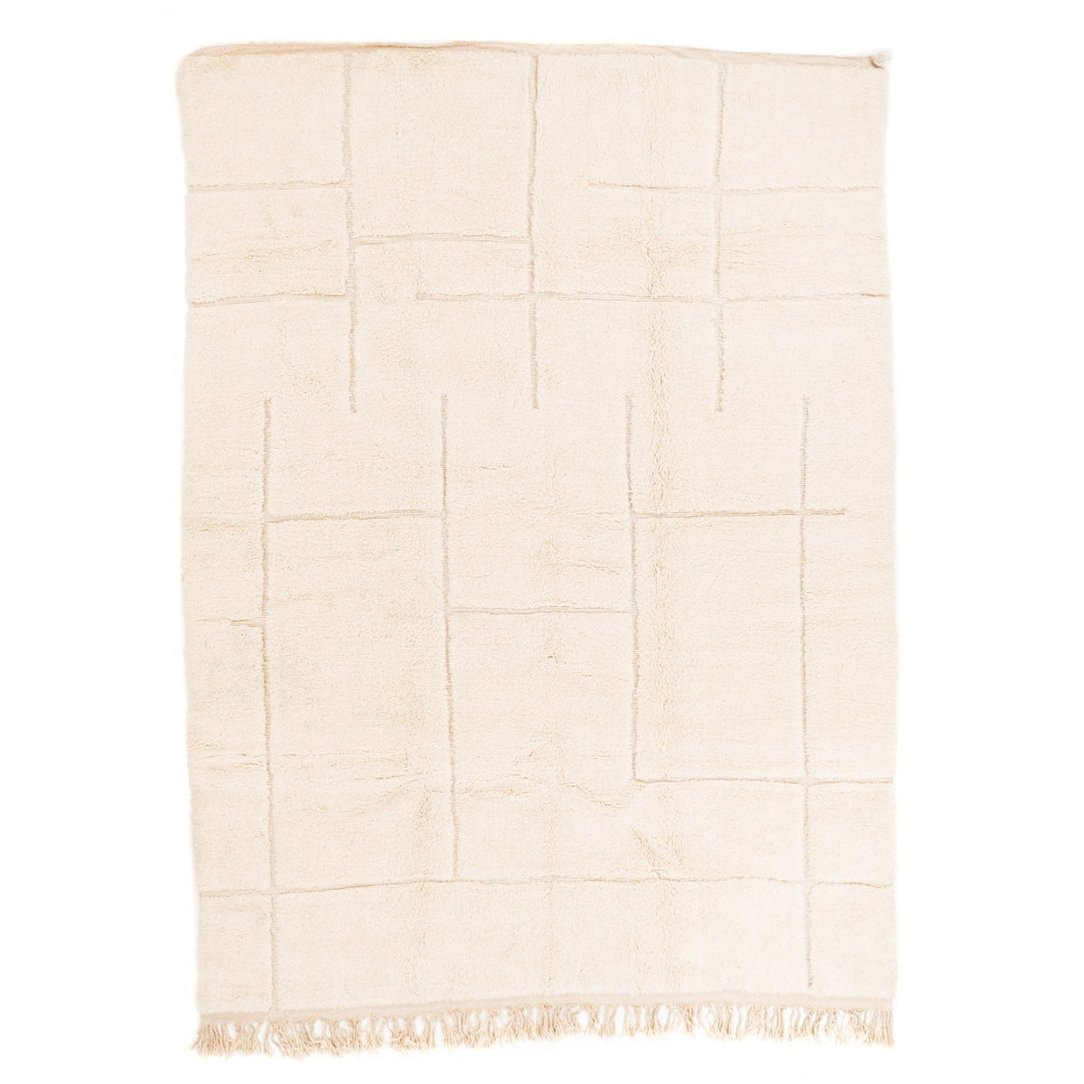 Tilelli Beni Ourain Moroccan Rug, Hand-Knotted Wool