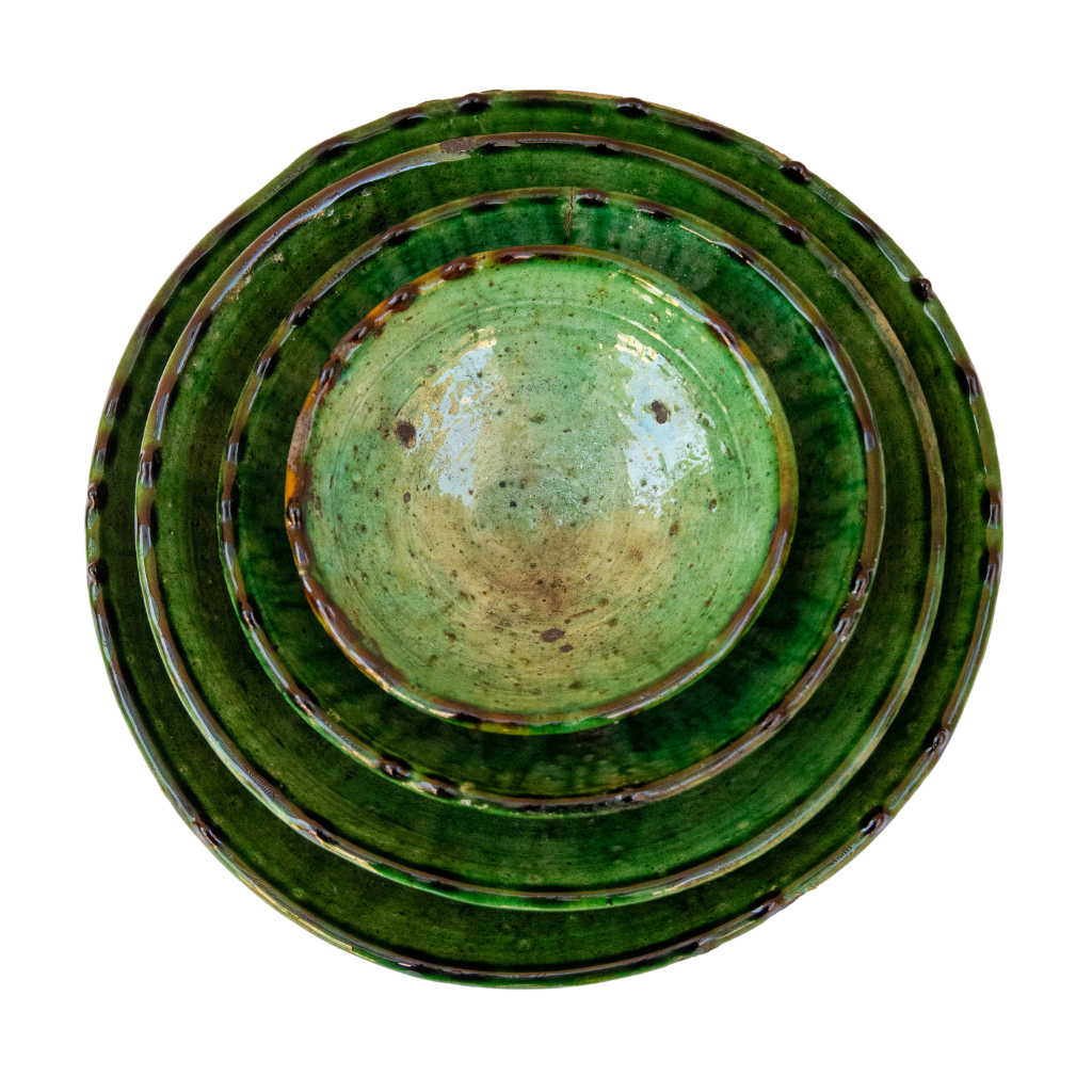 Moroccan Tamegroute Green Glazed Bowls