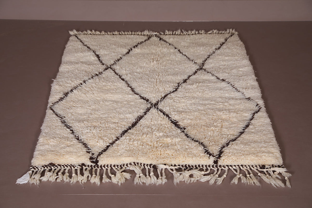 Zayane Beni Ourain Moroccan Rug, Hand-Knotted Wool