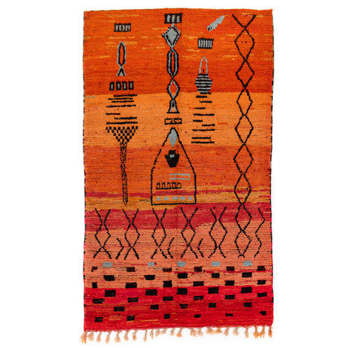 Rissani Boujad Moroccan Rug, Hand-Knotted Wool