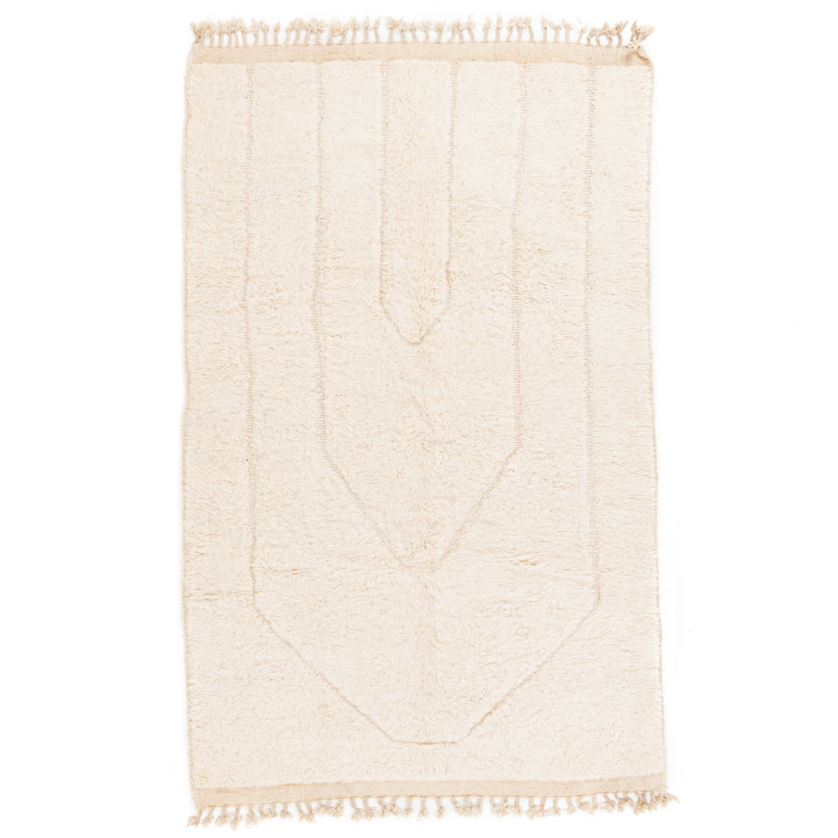 Amanar Beni Ourain Moroccan Rug, Hand-Knotted Wool