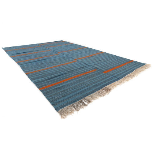 Tleta Kilim Moroccan Rug, Flat-Woven by Hand
